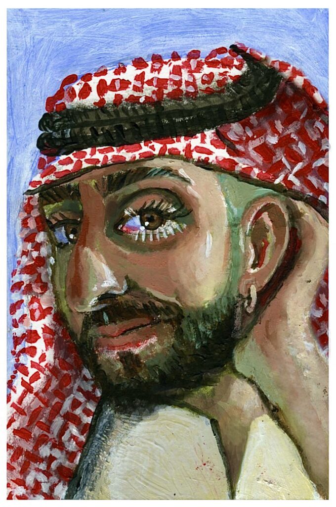 **painting**Self Portrait 2021, Acrylic on Paper 4×6 inches